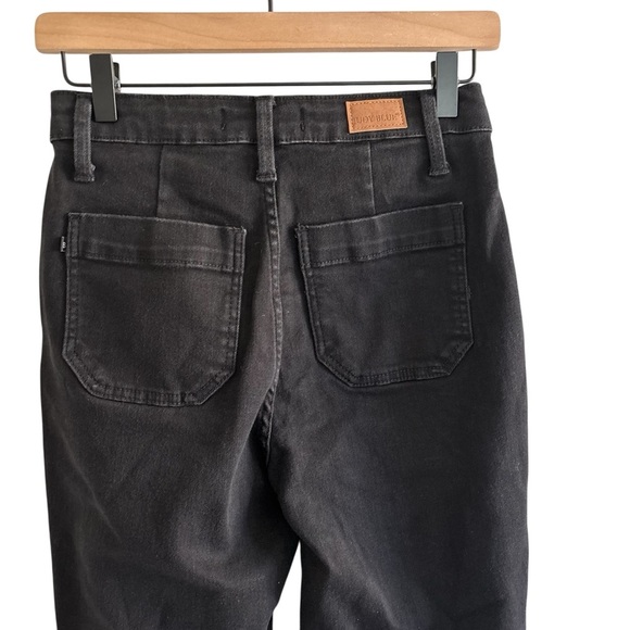Judy Blue Black Denim Jogger Pants Size 26 High Waist Stretch Drawstring Casual - Picture 8 of 16